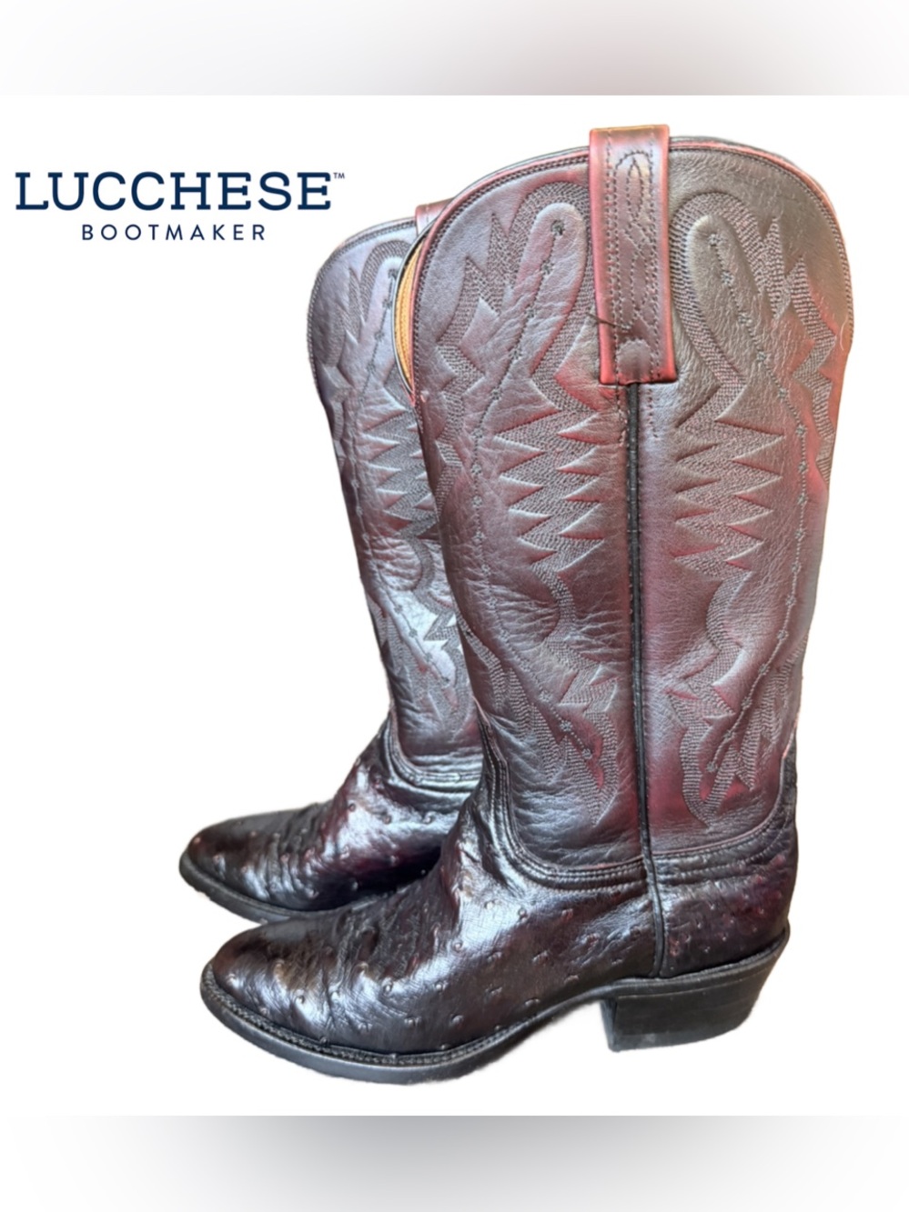 Lucchese  2000 Brown Leather Western Cowboy Boots - Women